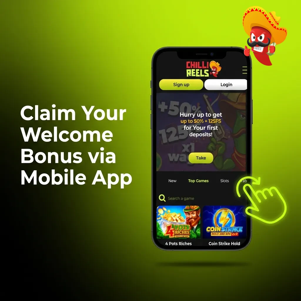 Mobile app interface showing welcome bonus deposit process with cashier section and activation steps