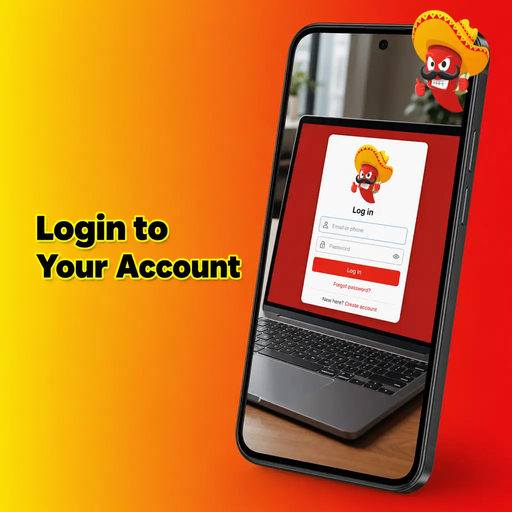 Secure login page showing step-by-step account access process for games and betting markets