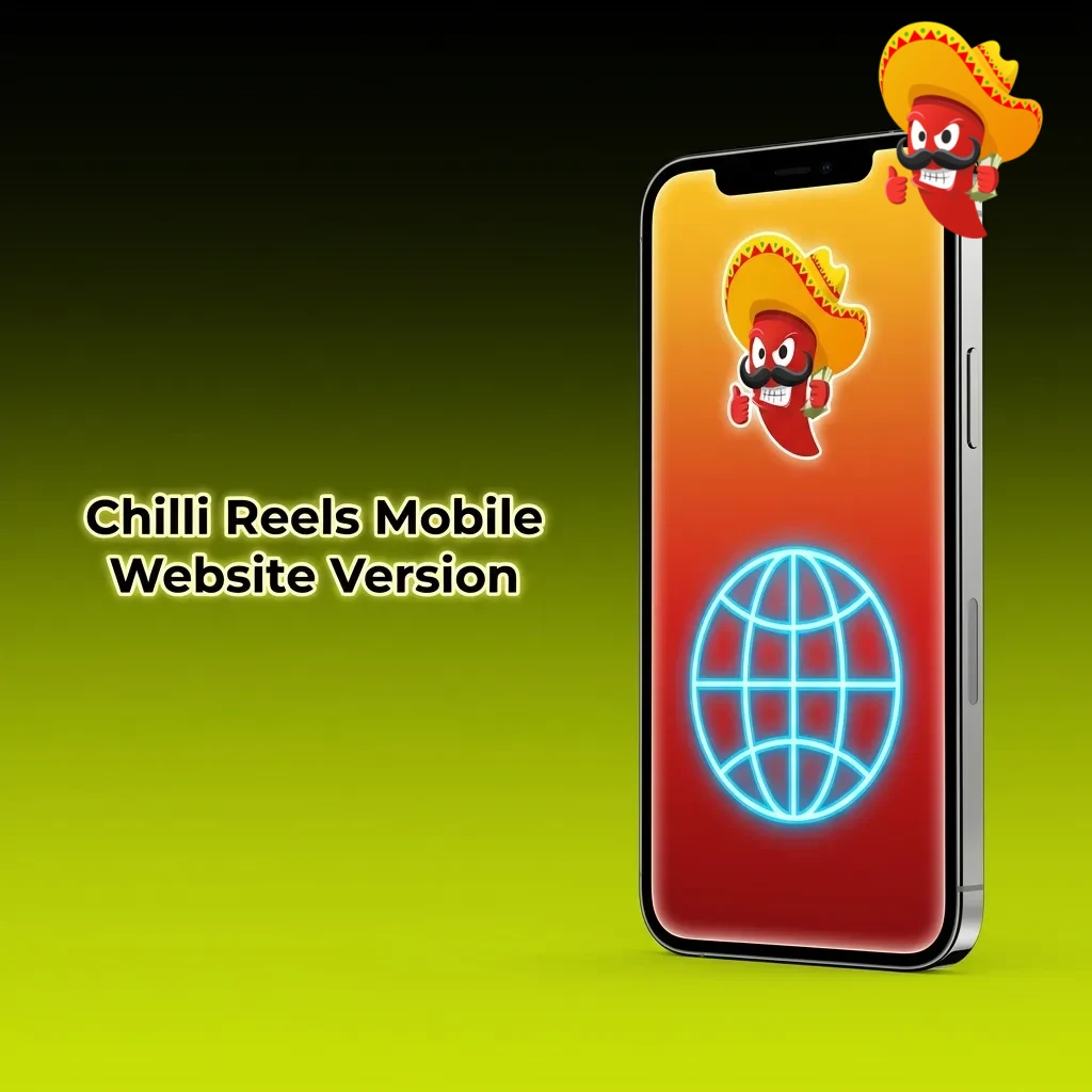 Chilli Reels mobile website interface displayed on smartphone, showing casino games and betting options accessible via browser