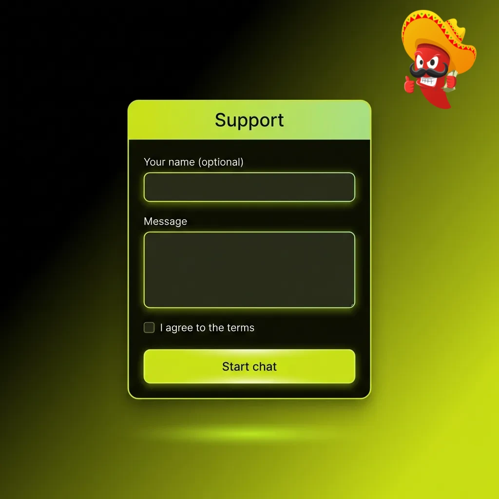 Customer service contact options including 24/7 live chat, email support, FAQ section, and social media channels