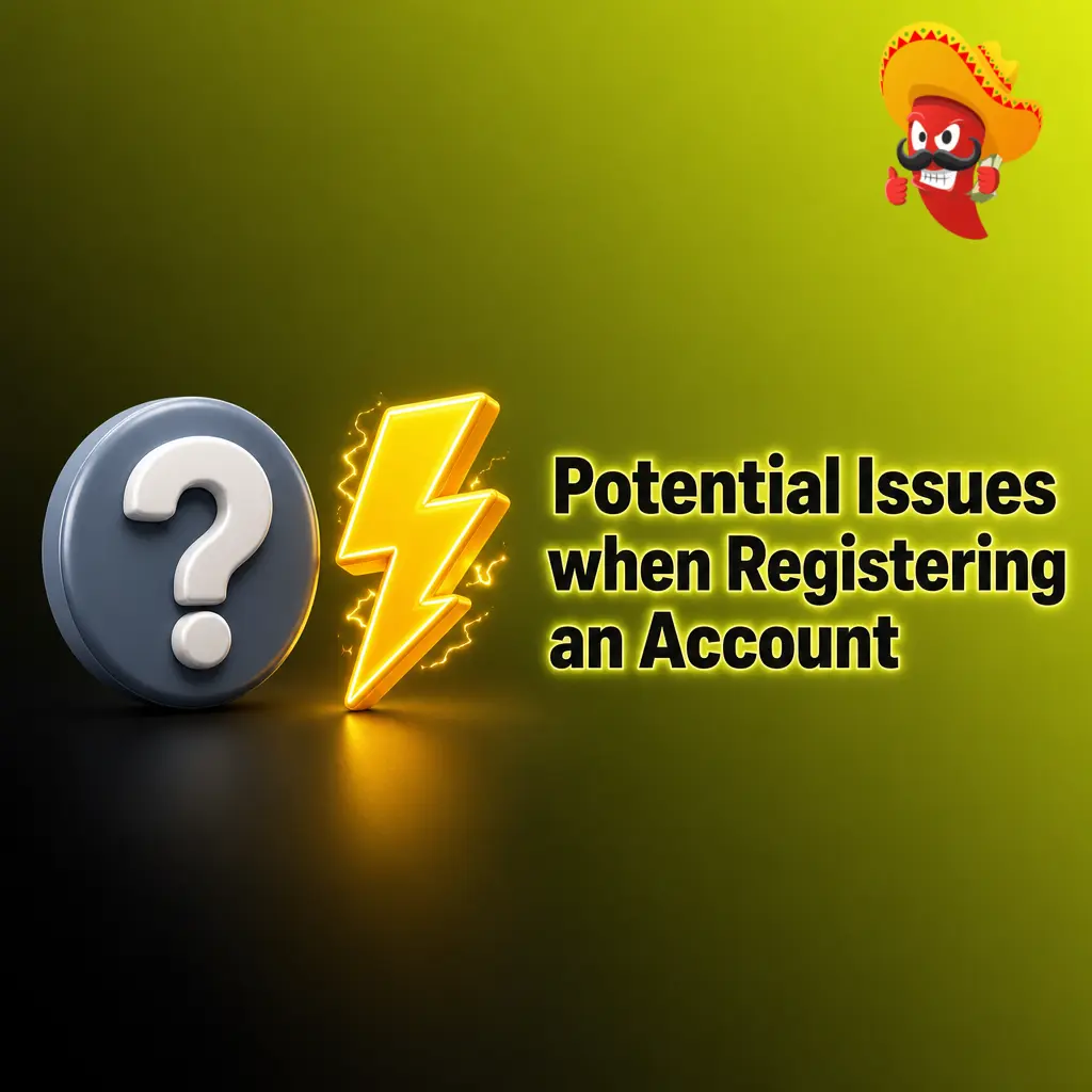 Illustration of common account registration issues including email verification, form errors, and document checks