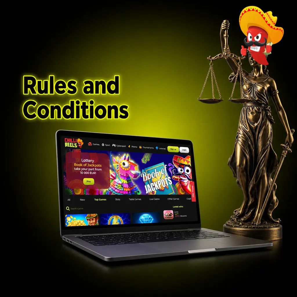 Chilli Reels casino rules covering age requirements, bonus wagering, withdrawals, and UK account terms