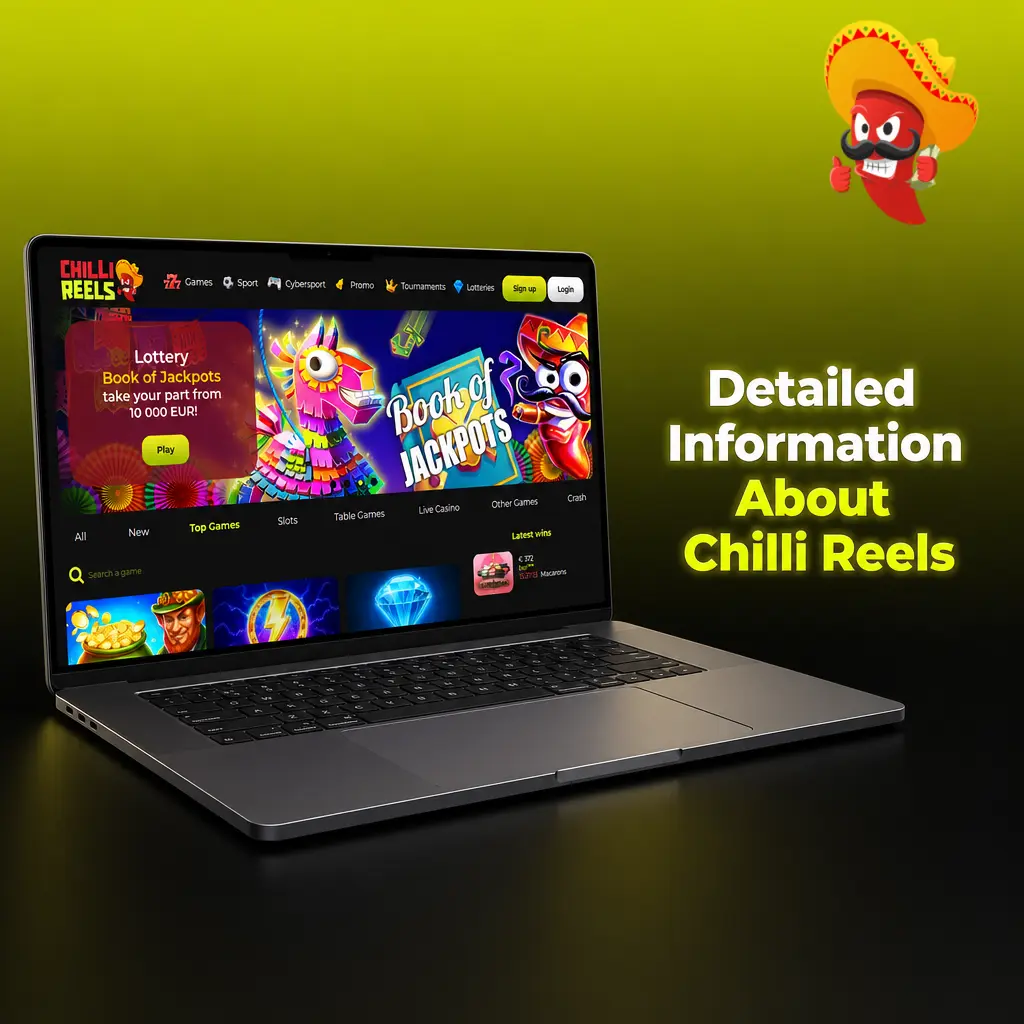 Chilli Reels platform showing sports betting odds, casino slot games, mobile apps, and secure account management features