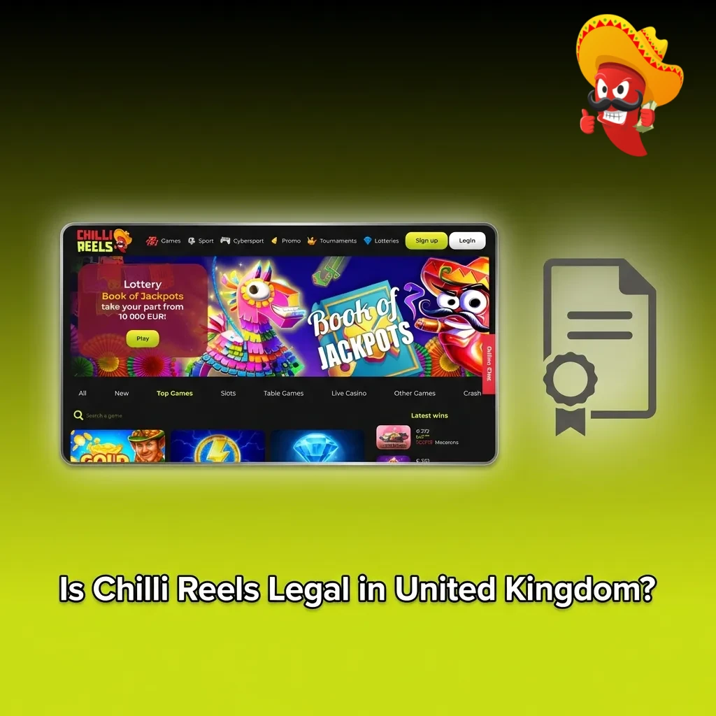 Chilli Reels logo displaying valid UK gaming licence for legal sports betting and casino operations