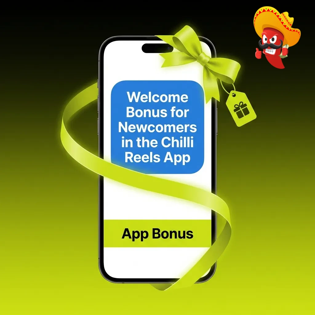 Chilli Reels app welcome bonus options: Sports bonus up to £200 or Casino bonus with free spins and deposit match.